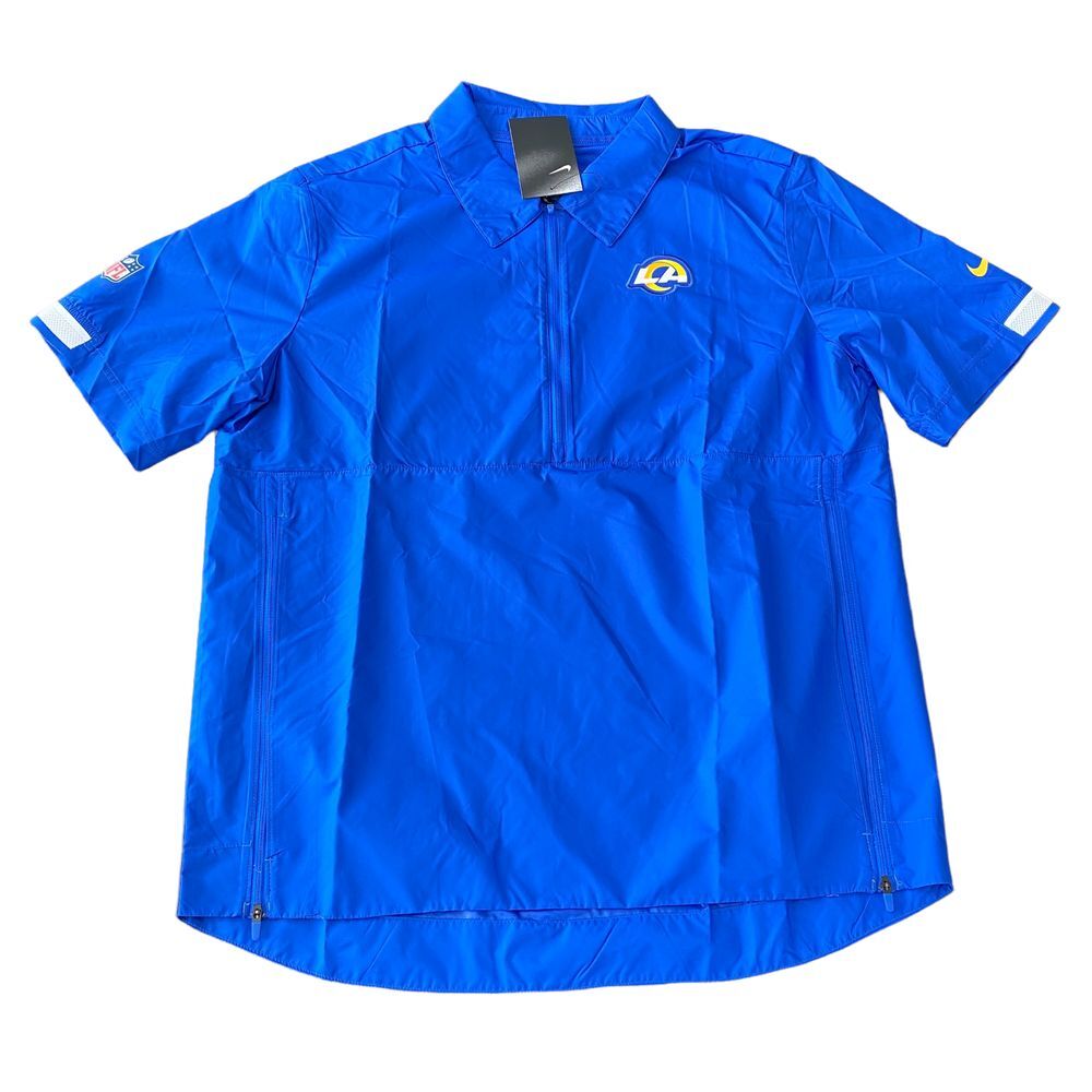 Nike LA Rams Sideline Coaches Half-Zip Short Sleeve Jacket Royal Blue S